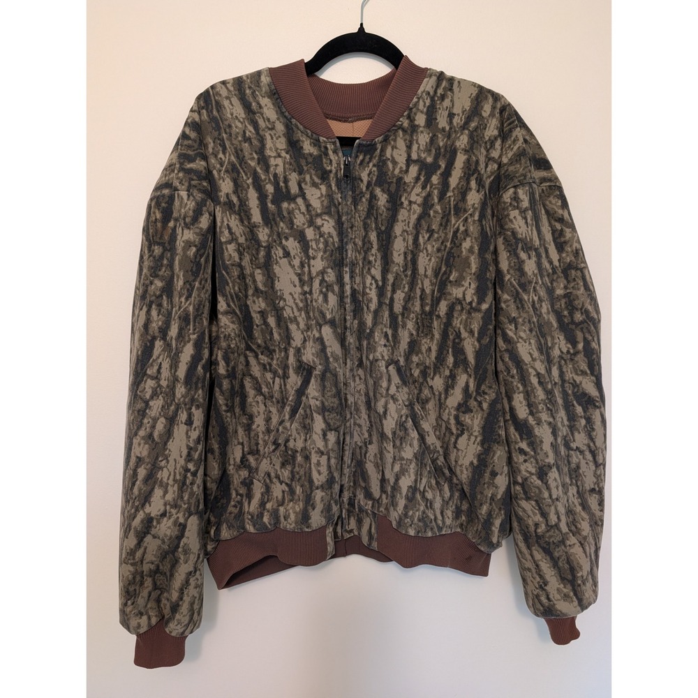 Vintage Gander Mountain Timber Ghost Camo Bomber Jacket Mens XL Made in USA